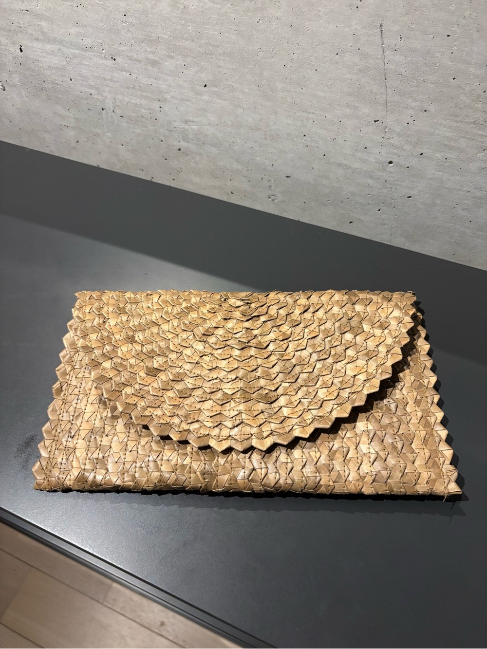 Beautiful Woven Straw Envelope Clutch with full lining